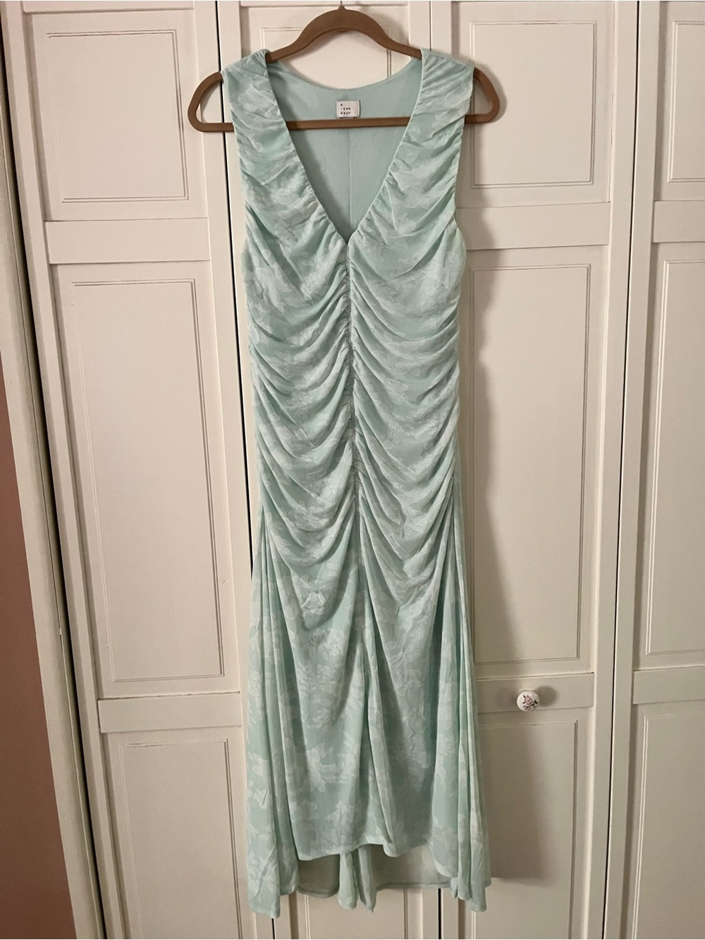 a new day Mint Ruched V-Neck Maxi Dress
